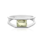 Zilveren ring met een kanariegele kunziet