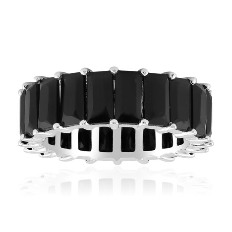 Schwarzer Onyx-Silberring