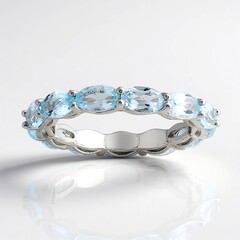 Bague en argent et Topaze bleu ciel