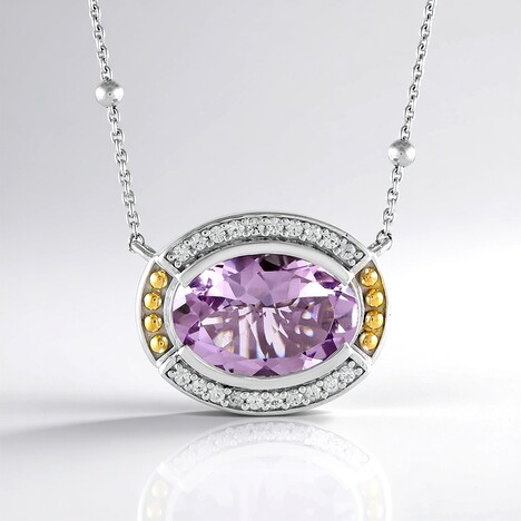 Collana in argento con Ametista Rose de France (Dallas Prince Designs)
