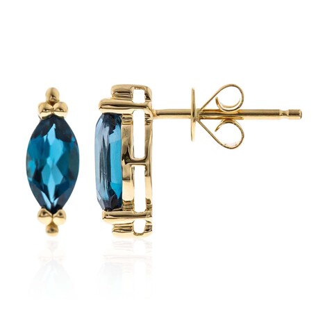 Orecchini in oro con Topazio Blu Londra