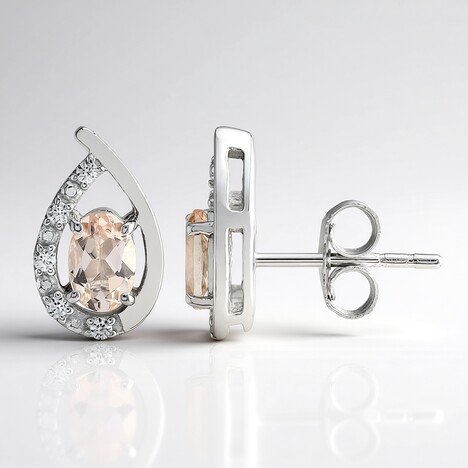 Orecchini in argento con MORGANITE MARROPINO