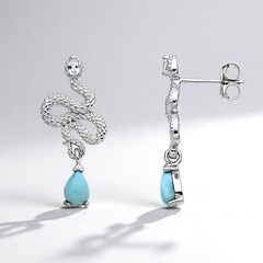 Orecchini in argento con Larimar