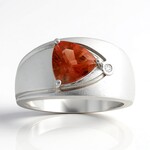 Anello in argento con Pietra del Sole dell'Oregon