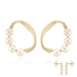Pendientes en plata con Perla durazno Freshwater (TPC)
