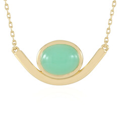 Zilveren halsketting met een chrysopraas