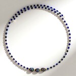 Collana rigida in acciaio con Perla Nera di Acqua Dolce (Riya)