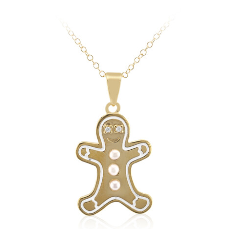 Collana in argento con Perla d'Acqua Dolce Bianca