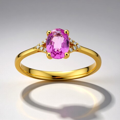 Anello in oro con Zaffiro Rosa (CIRARI)