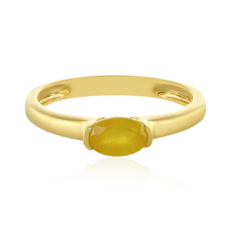 Gelber Madagaskar-Saphir-Silberring