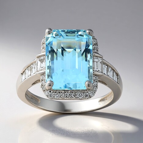 Anello in oro con Acquamarina Brasiliana AAA (CIRARI)