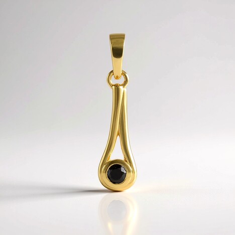 Ciondolo in argento con Diamante Nero