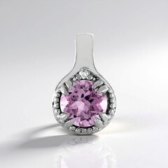 Ciondolo in argento con Ametista Rose de France