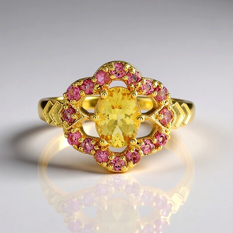 Anello in argento con Berillo Giallo