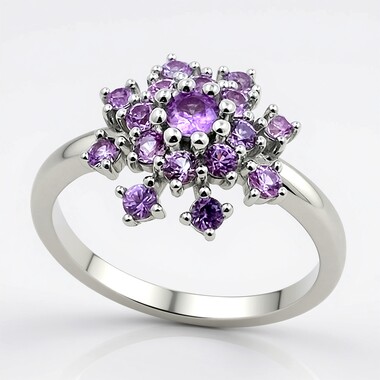 Ceylon Purple Sapphire Silver Ring