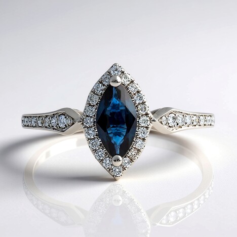 Anello in oro con Zaffiro Ceylon Blu (CIRARI)