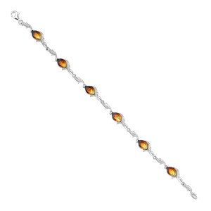 Bracelet en argent et Ambre de la Baltique Lever du soleil (dagen)