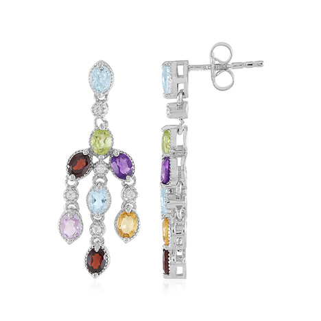 Edelstein-Silberohrringe