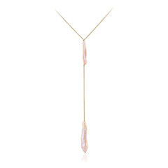 Collier en argent et Perle de culture d’eau douce Keshi pourpre