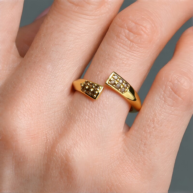 I2 Schokoladen-Brillant-Silberring