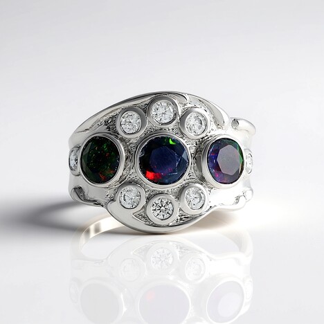 Anello in argento con Opale Mezezo (de Melo Essence)