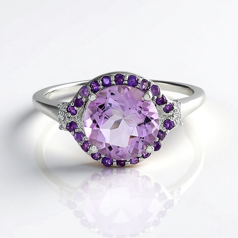 Anello in argento con Ametista Rose de France