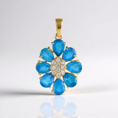 Ciondolo in argento con Apatite Blu Neon