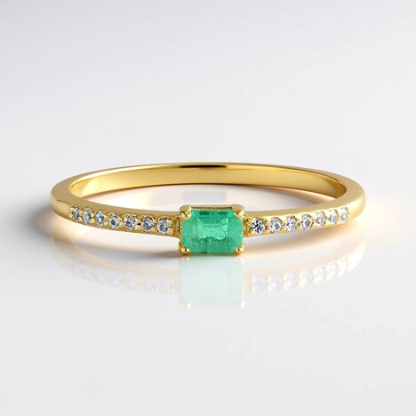 Anello in argento con Smeraldo Russo (Adela Silber)