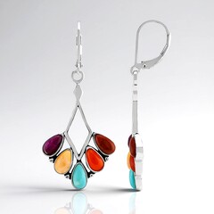 Orecchini in argento con Turchese Kingman Mohave Blu (Jones Lee)