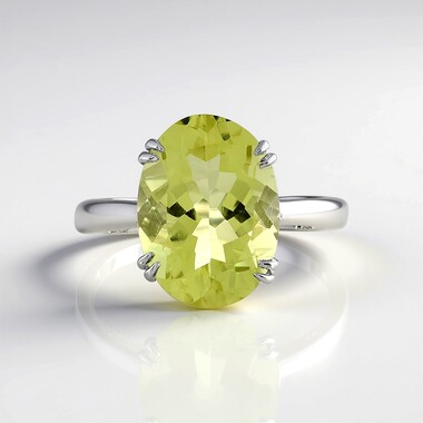 Lemon Quartz Silver Ring