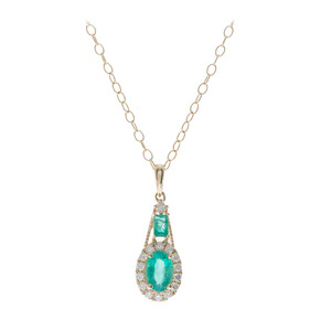 Collier en or et Emeraude de Zambie AAA