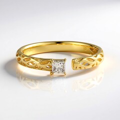 Anello in argento con Diamante Champagne I2