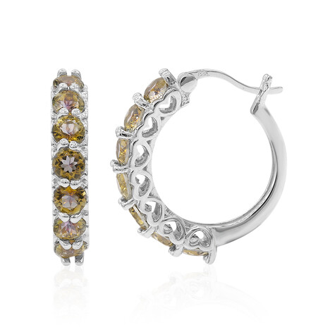 Gelber Mystik-Quarz-Silberohrringe