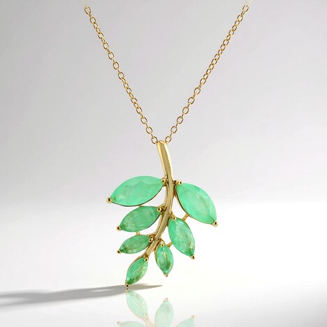 Collier en argent et Quartz vert pastel