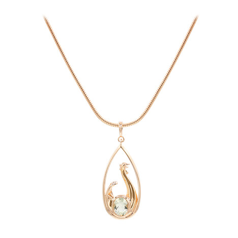 Grüner Amethyst-Silberhalskette