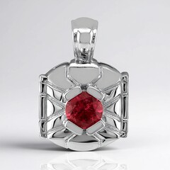 Ciondolo in argento con Tormalina Rosa Brasiliana