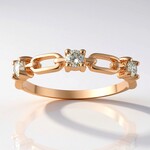 Anello in oro con Diamante Rose de France SI1 di Argyle (Annette)