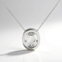 Collana in argento con Topazio Bianco (MONOSONO COLLECTION)