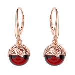 Orecchini in argento con Ambra Rossa Colombiana (dagen)