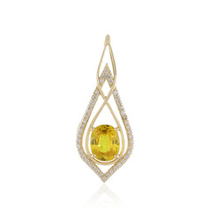 Gouden hanger met een Gele Ceylon saffier (de Melo)