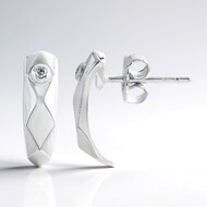 Boucles d'oreilles en argent et Diamant I1 (G) (Annette)