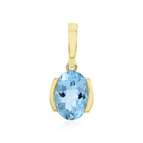 9K Santa Maria Aquamarine Gold Pendant