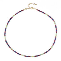 Zilveren halsketting met Madagaskar Robijnen