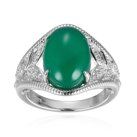 Grüner Achat-Silberring