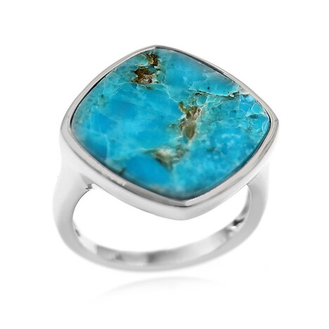 Anillo en plata con Turquesa azul del Mohave Kingman (Faszination Türkis)