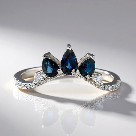 Anello in oro con Zaffiro Ceylon Blu (CIRARI)