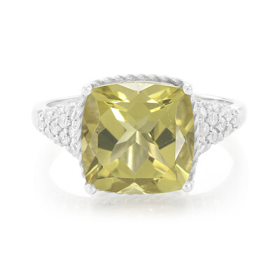 Zilveren ring met een olijven kwarts
