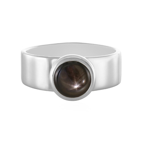 Schwarzer Stern-Saphir-Silberring