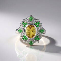 Anello in argento con Berillo Giallo