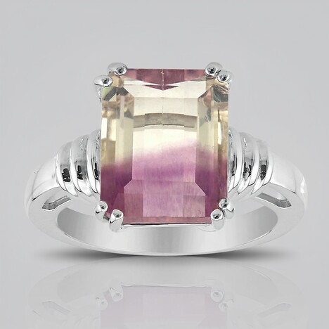 Bague en argent et Fluorite multicolore (Pallanova)